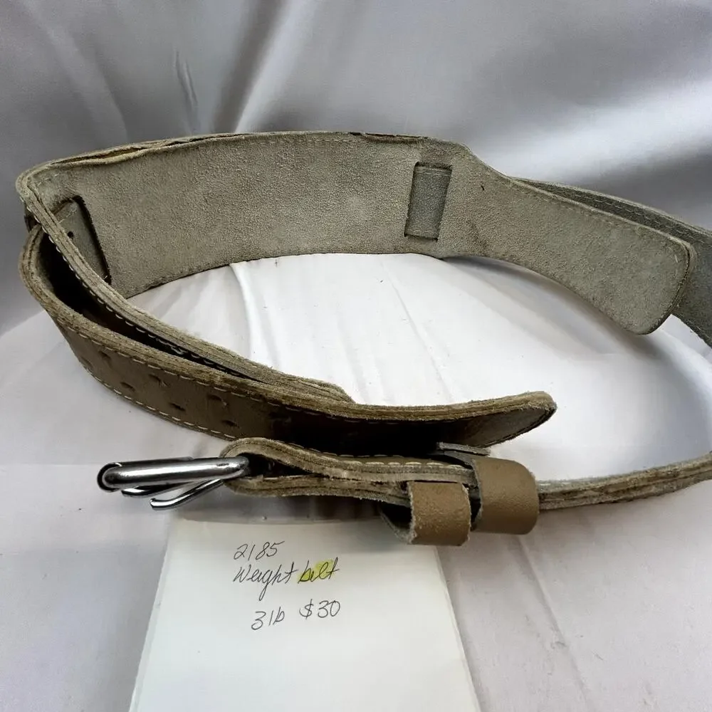 SKU 2185 Multi Grip Heavy Duty Leather Weight Lifting Belt 2 Prong Adjustable